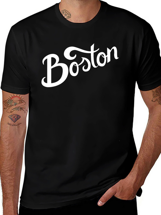 Boston Script T-Shirt - Classic Style Soft Cotton