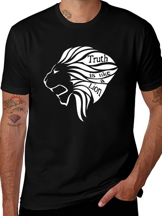 Truth Lion Graphic T-Shirt - Black Stylish Cotton Tee