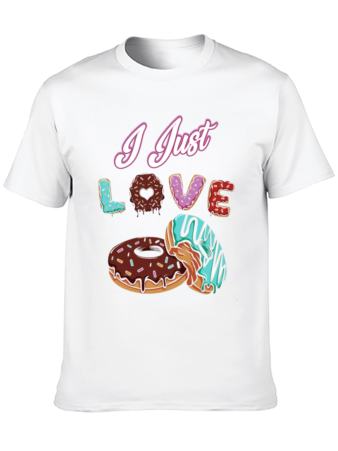 I Just Love Donuts Black T-Shirt