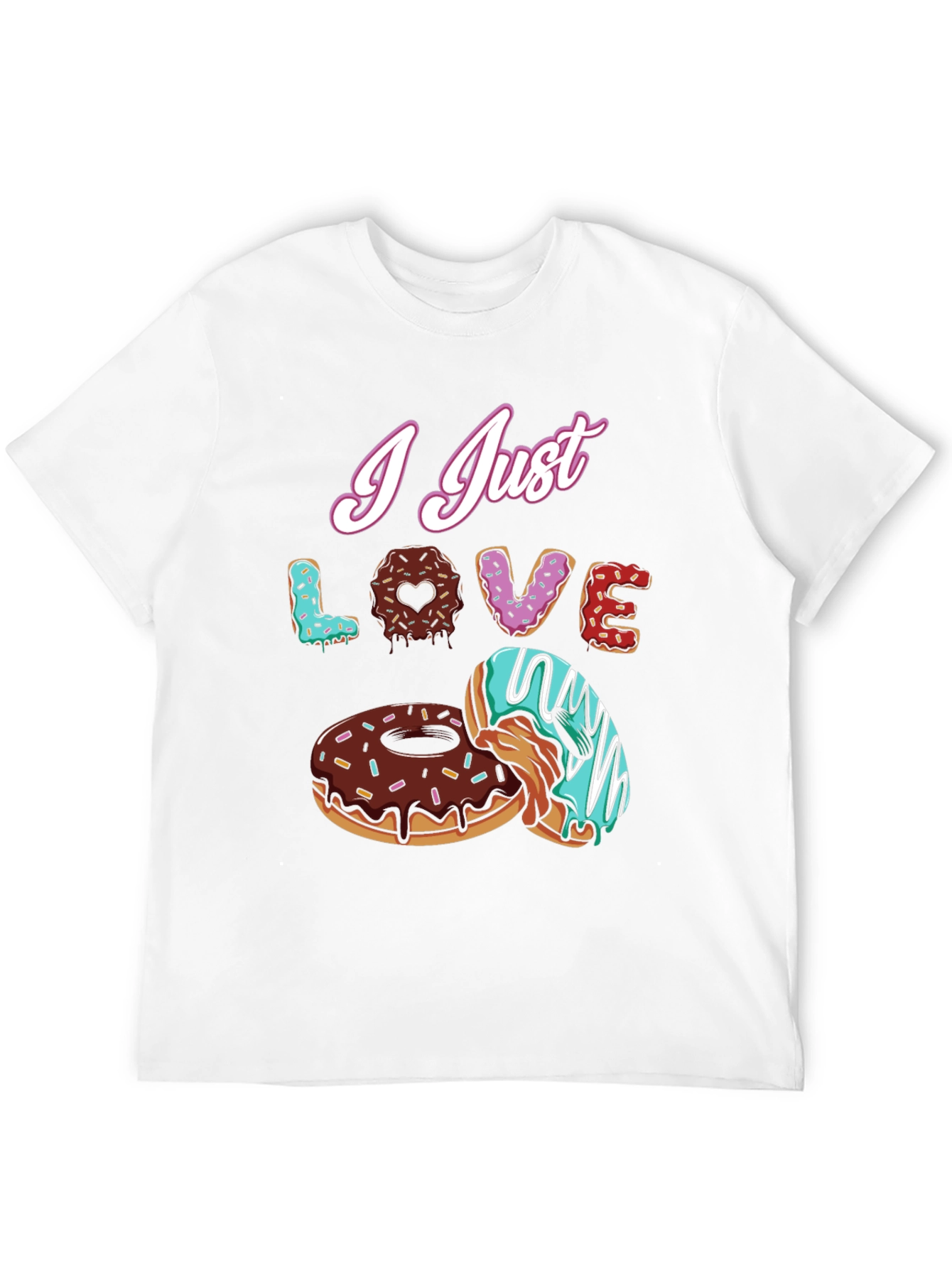 I Just Love Donuts Black T-Shirt