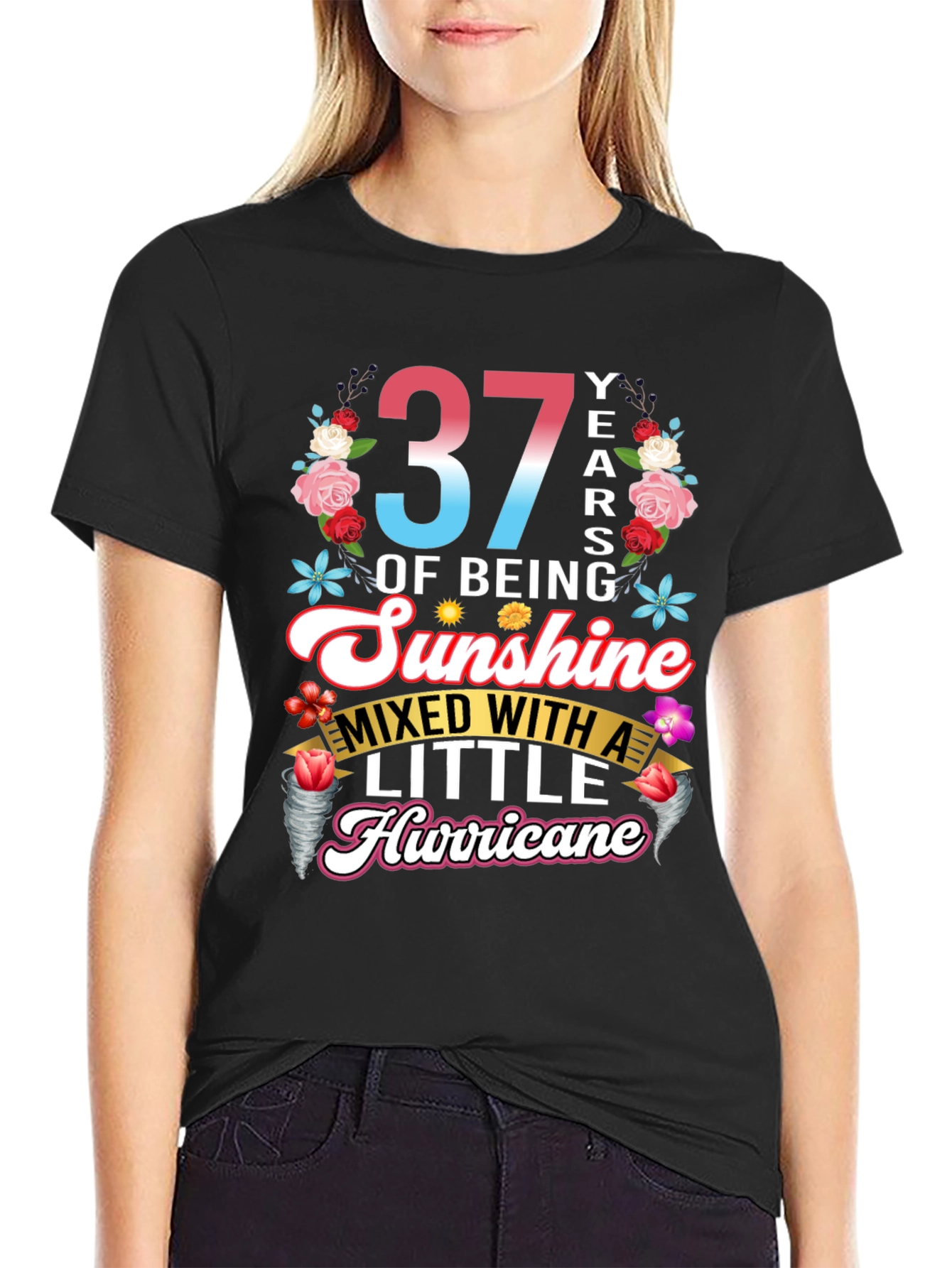 37 Years Sunshine Hurricane Graphic T-Shirt