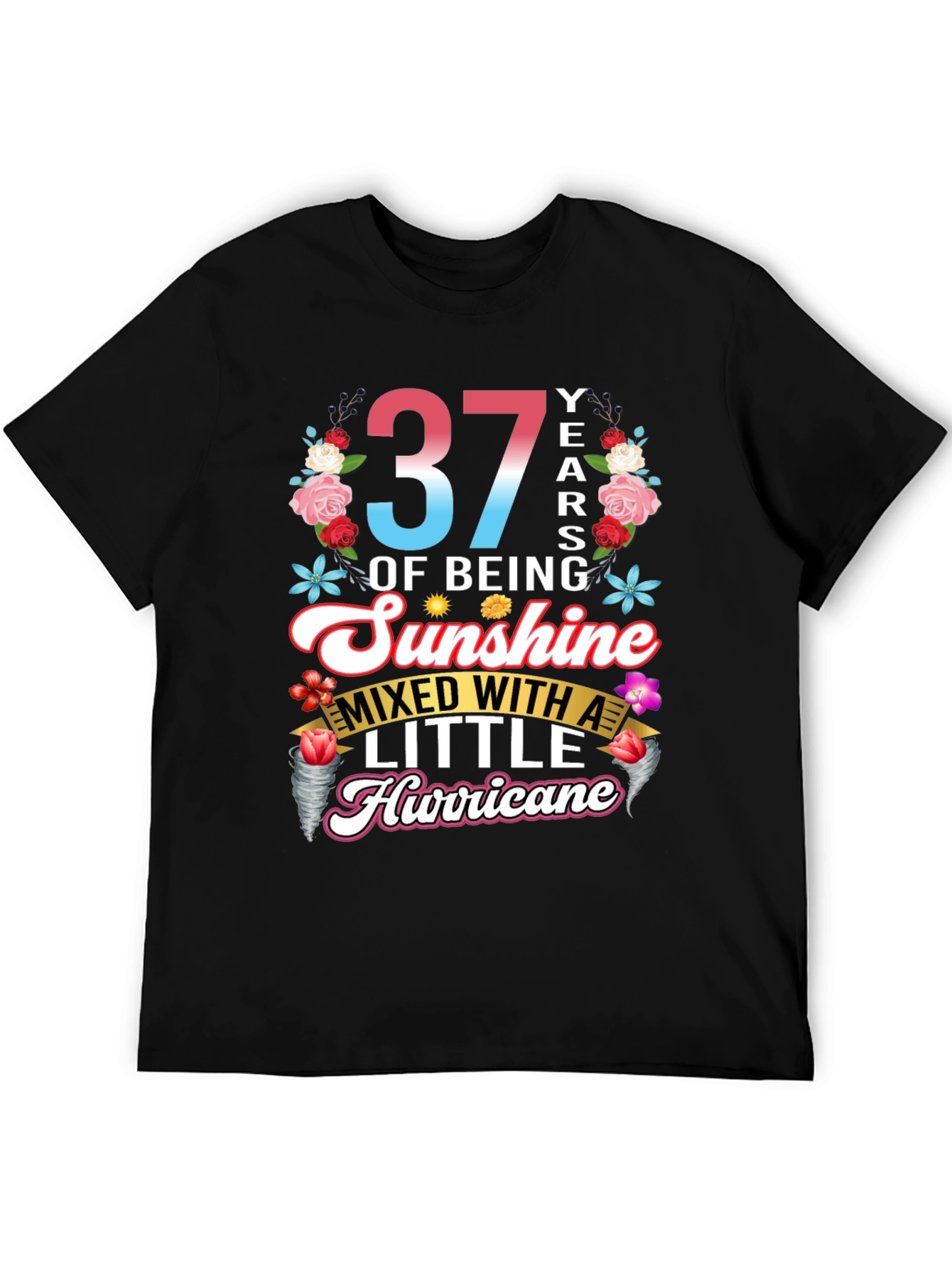 37 Years Sunshine Hurricane Graphic T-Shirt