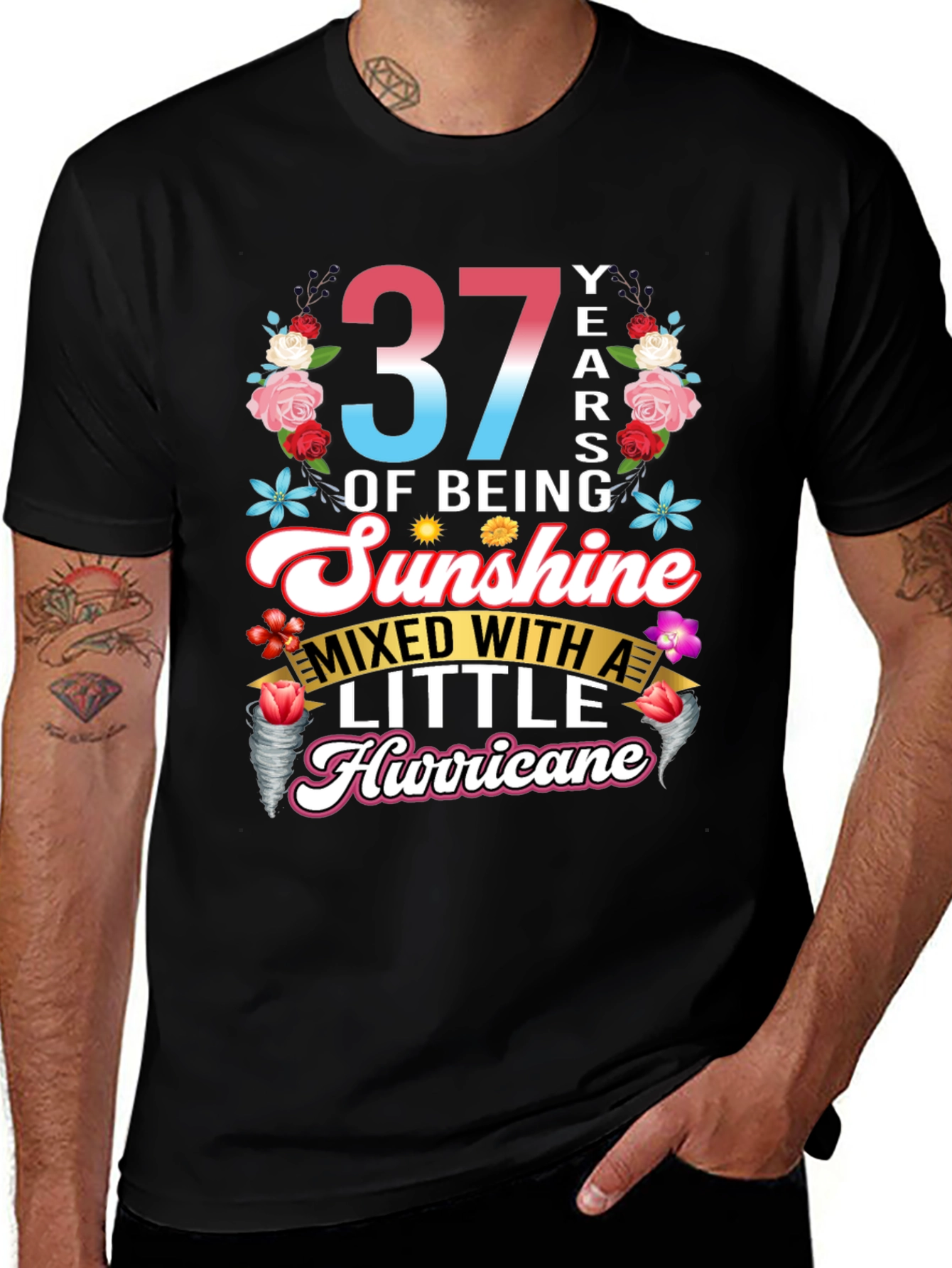 37 Years Sunshine Hurricane Graphic T-Shirt