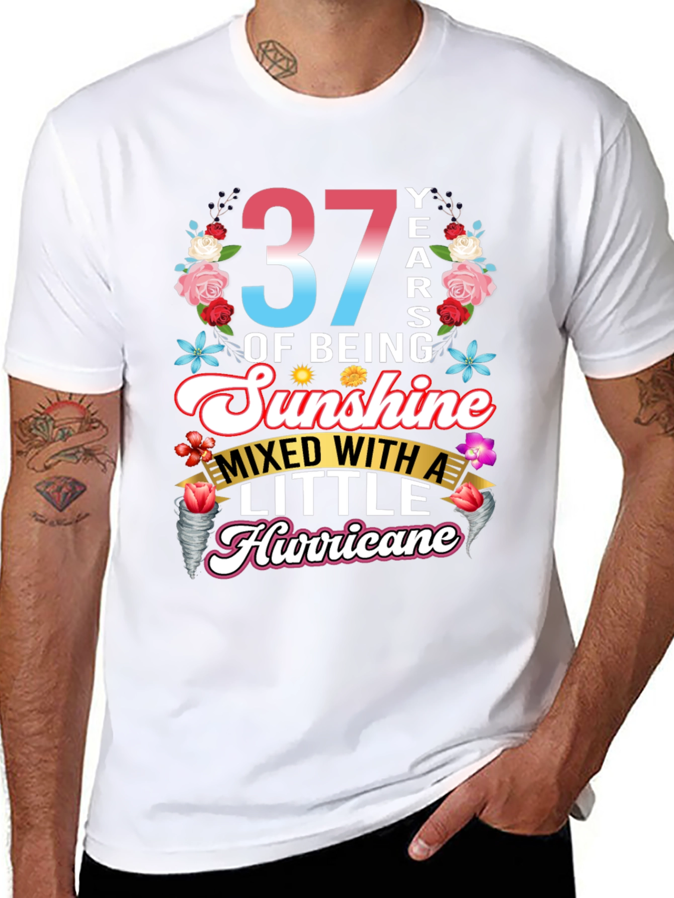 37 Years Sunshine Hurricane Graphic T-Shirt