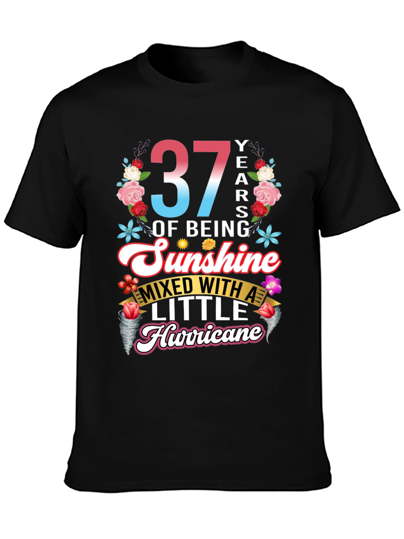 37 Years Sunshine Hurricane Graphic T-Shirt