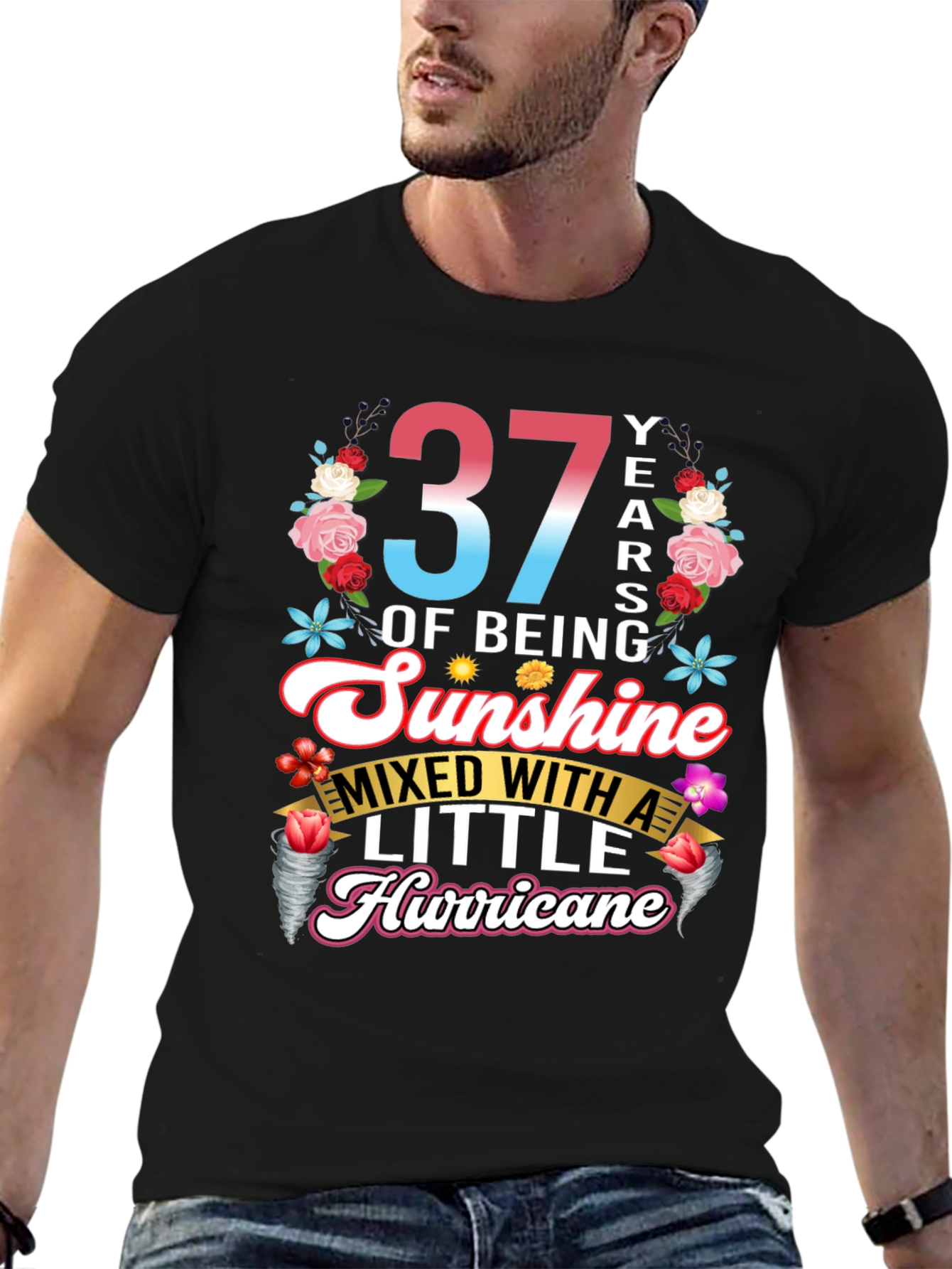 37 Years Sunshine Hurricane Graphic T-Shirt