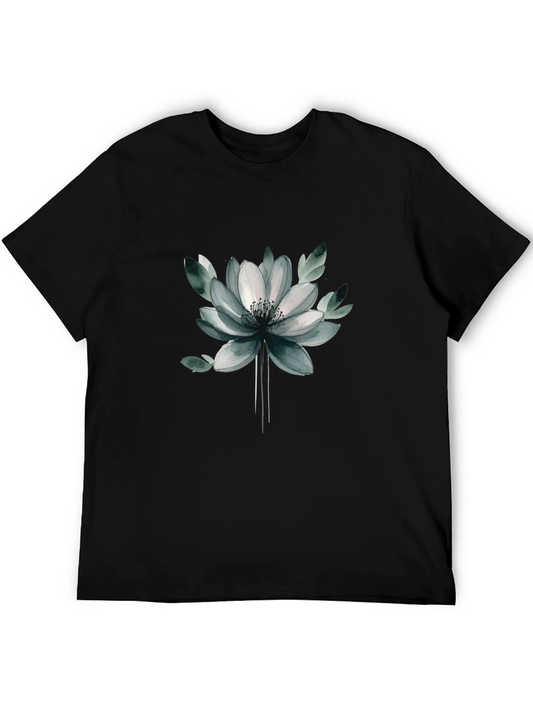 Floral Graphic Tee - Stylish Black T-Shirt