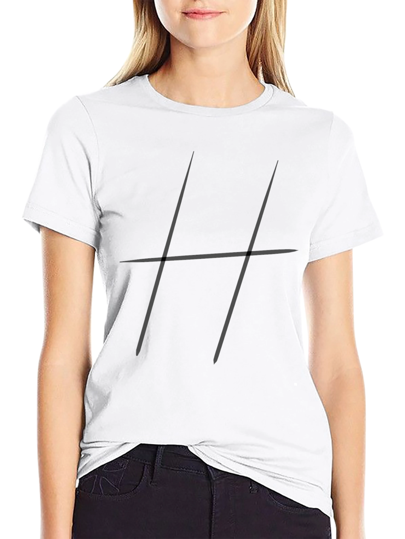 Minimalist H Graphic Black T-Shirt