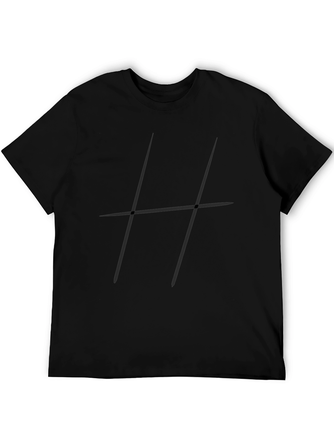 Minimalist H Graphic Black T-Shirt