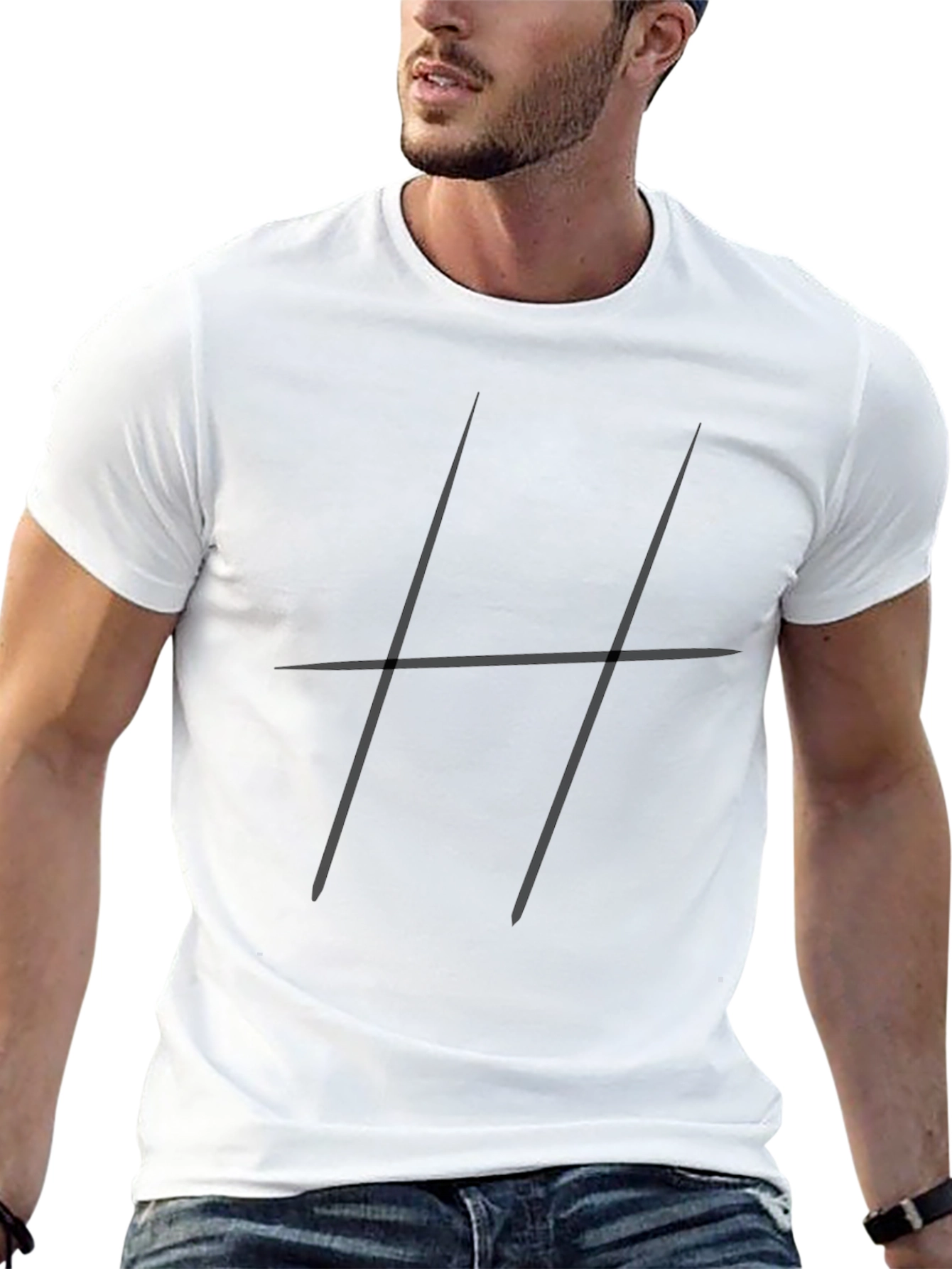 Minimalist H Graphic Black T-Shirt