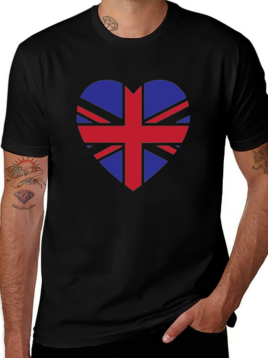 Union Jack Heart Graphic Tee - Stylish British Pride