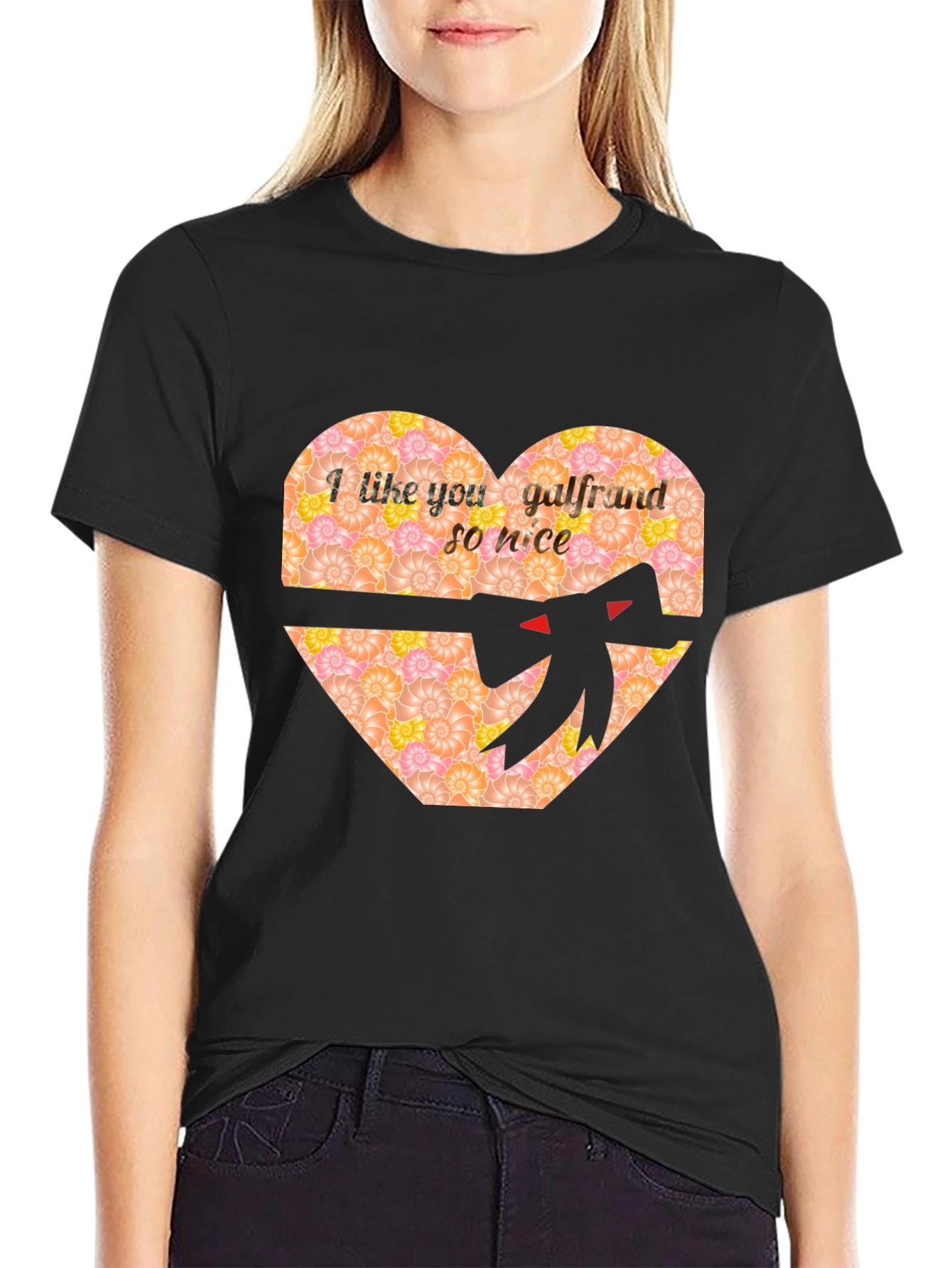 Romantic Heart Graphic Tee - I Like You Galfrand