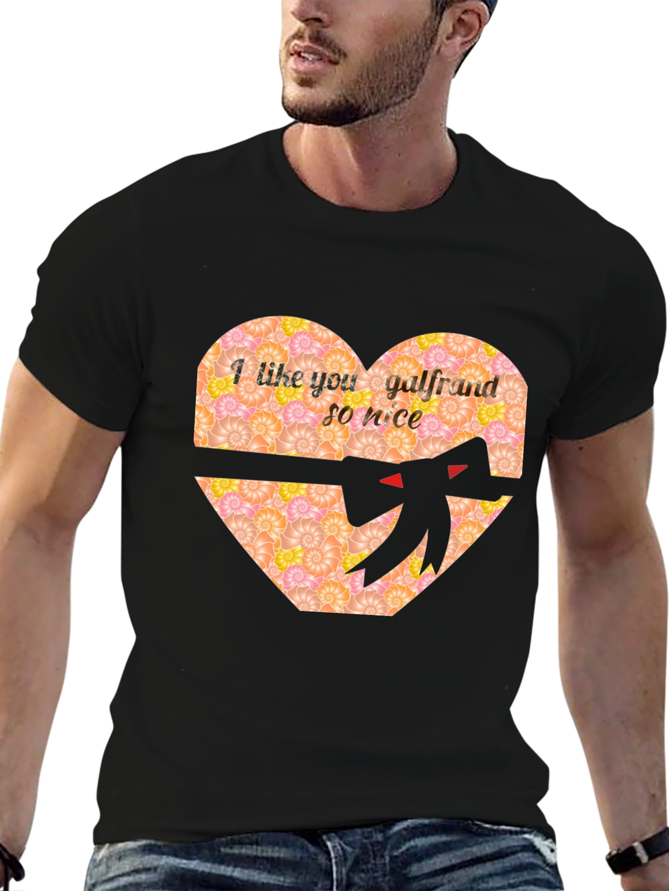 Romantic Heart Graphic Tee - I Like You Galfrand
