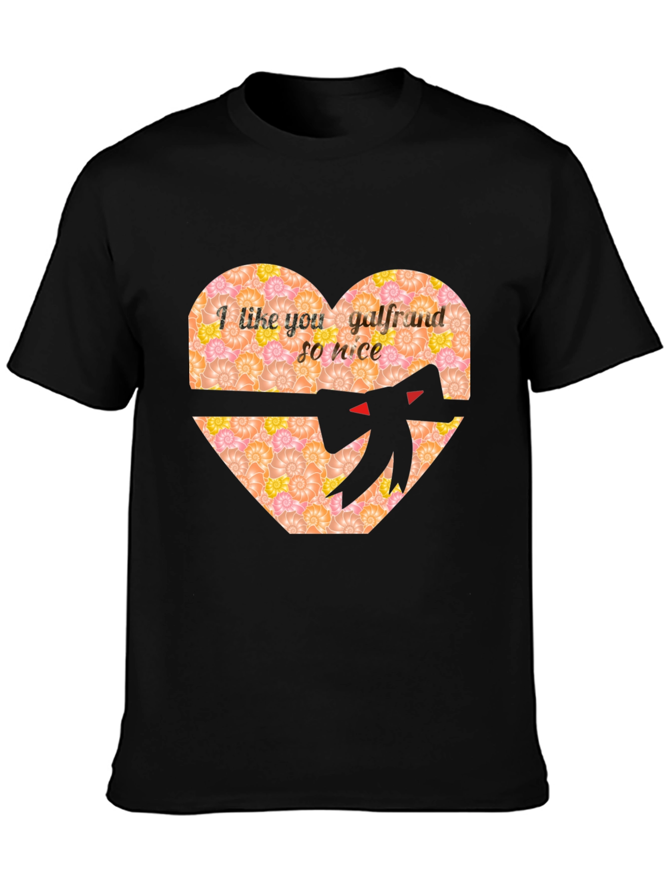 Romantic Heart Graphic Tee - I Like You Galfrand