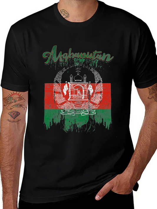 Afghanistan Flag Graphic T-Shirt - Distressed Style