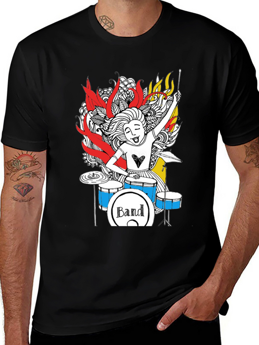 Band Tee - Drummer Girl Graphic T-Shirt