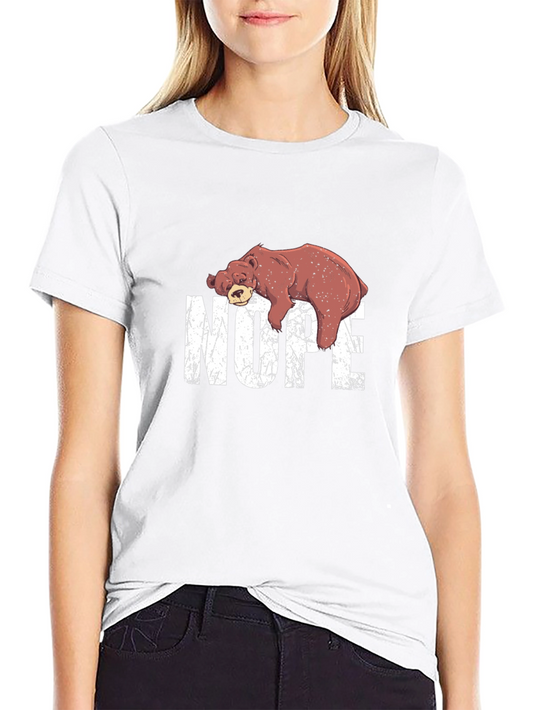 Nope Bear Graphic T-Shirt - Funny Lazy Bear Tee