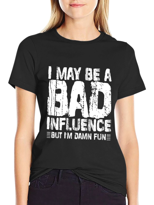 Bad Influence Fun Black Graphic Tee Shirt