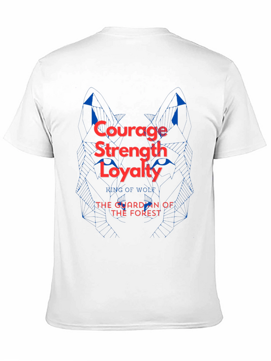 Guardian Wolf Graphic Tee - Courage Strength Loyalty