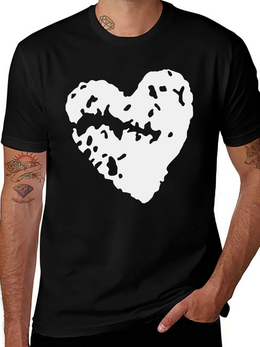 Abstract Heart Graphic T-Shirt - Soft Cotton Blend