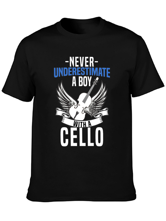 Never Underestimate Boy Cello T-Shirt