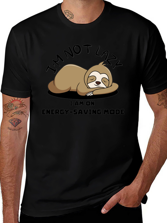 Im Not Lazy Sloth Black T-Shirt
