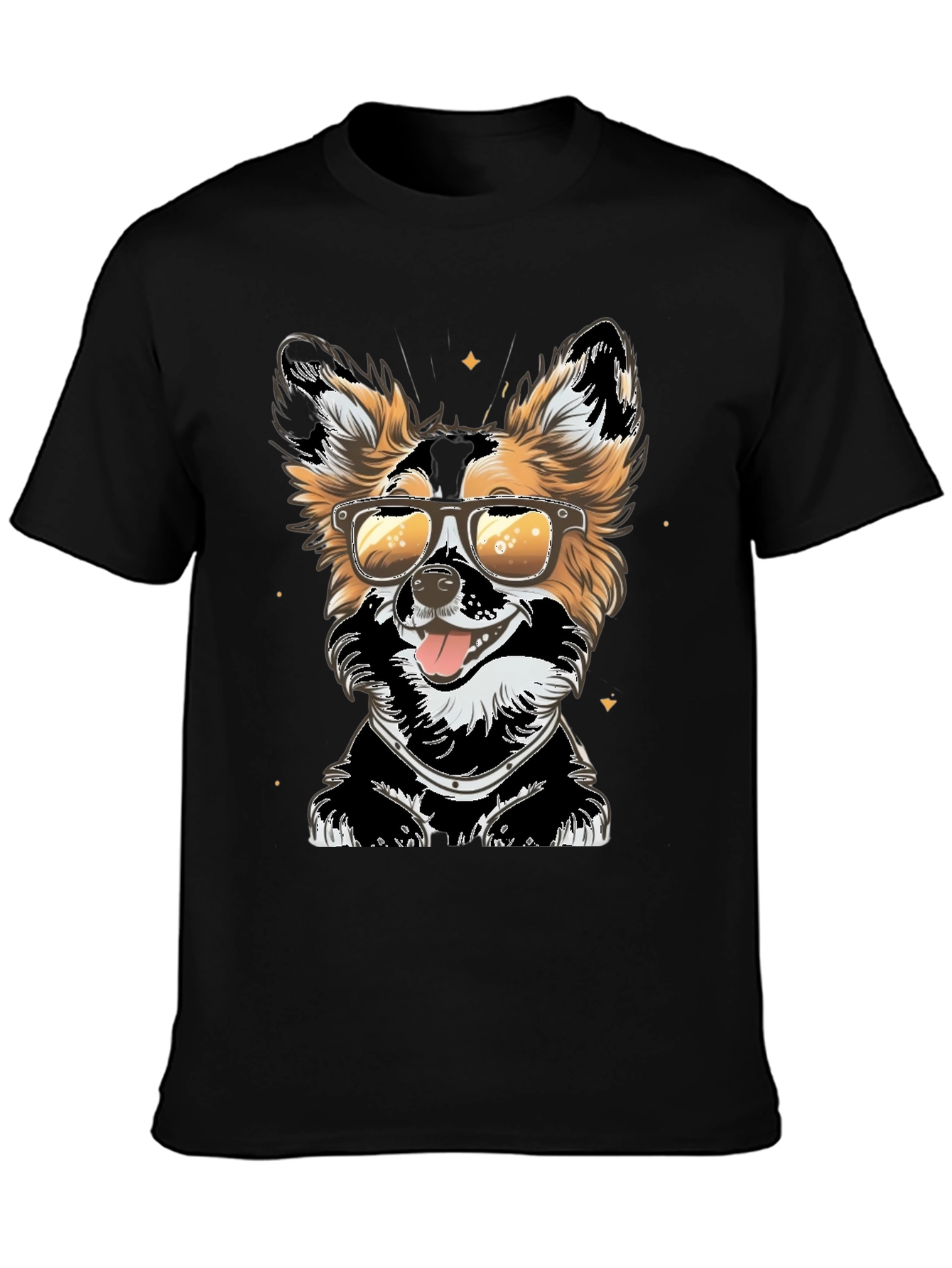 Cool Dog Graphic Tee - Black Cotton T-Shirt