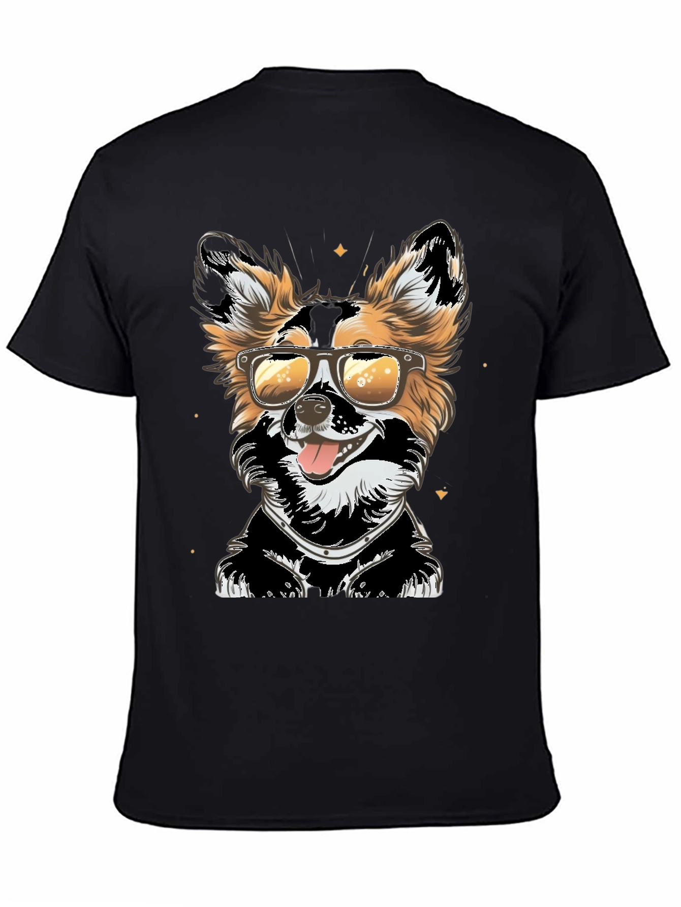 Cool Dog Graphic Tee - Black Cotton T-Shirt