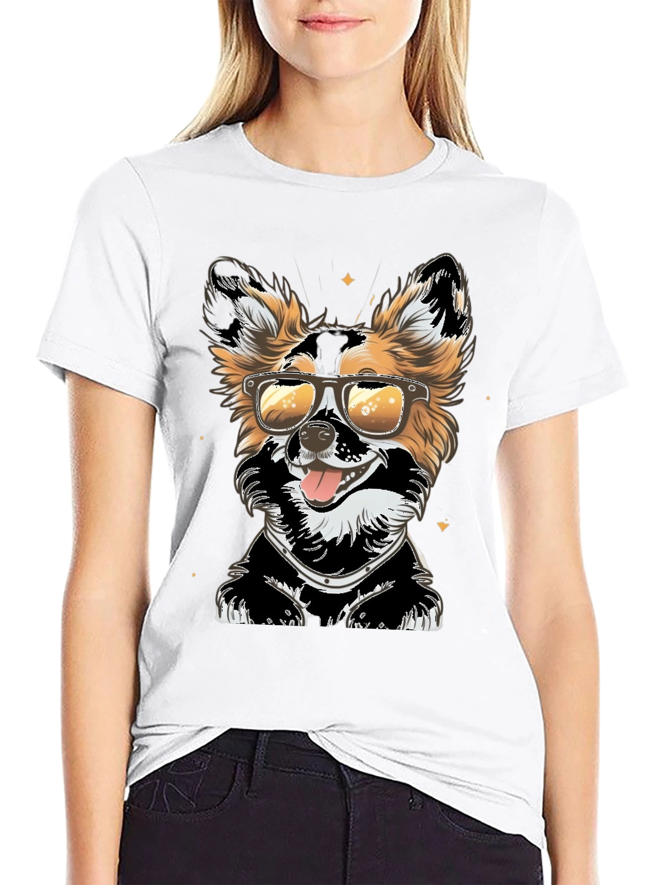 Cool Dog Graphic Tee - Black Cotton T-Shirt