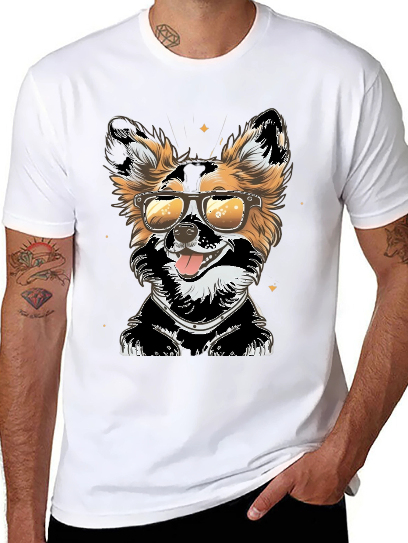 Cool Dog Graphic Tee - Black Cotton T-Shirt