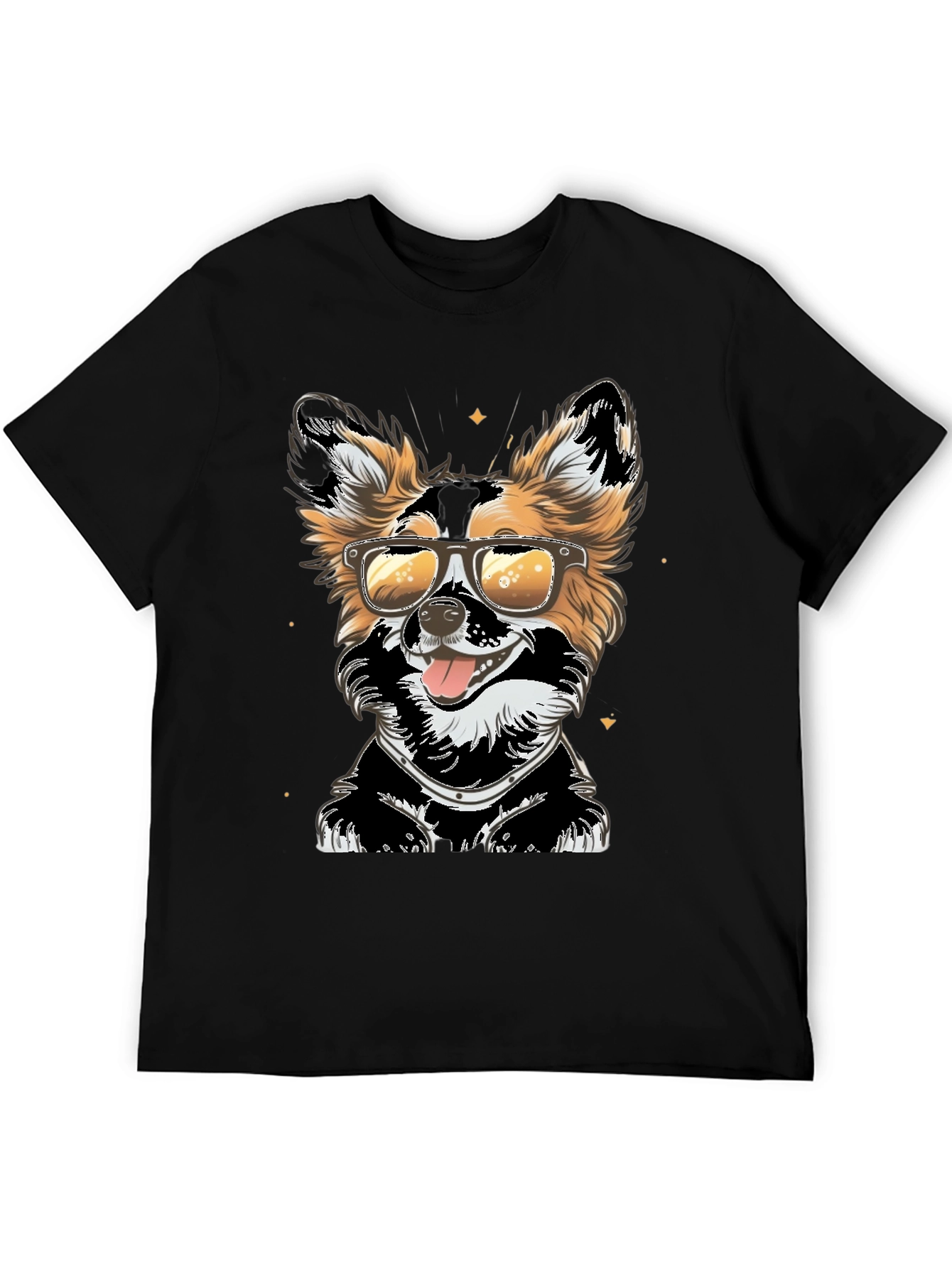 Cool Dog Graphic Tee - Black Cotton T-Shirt
