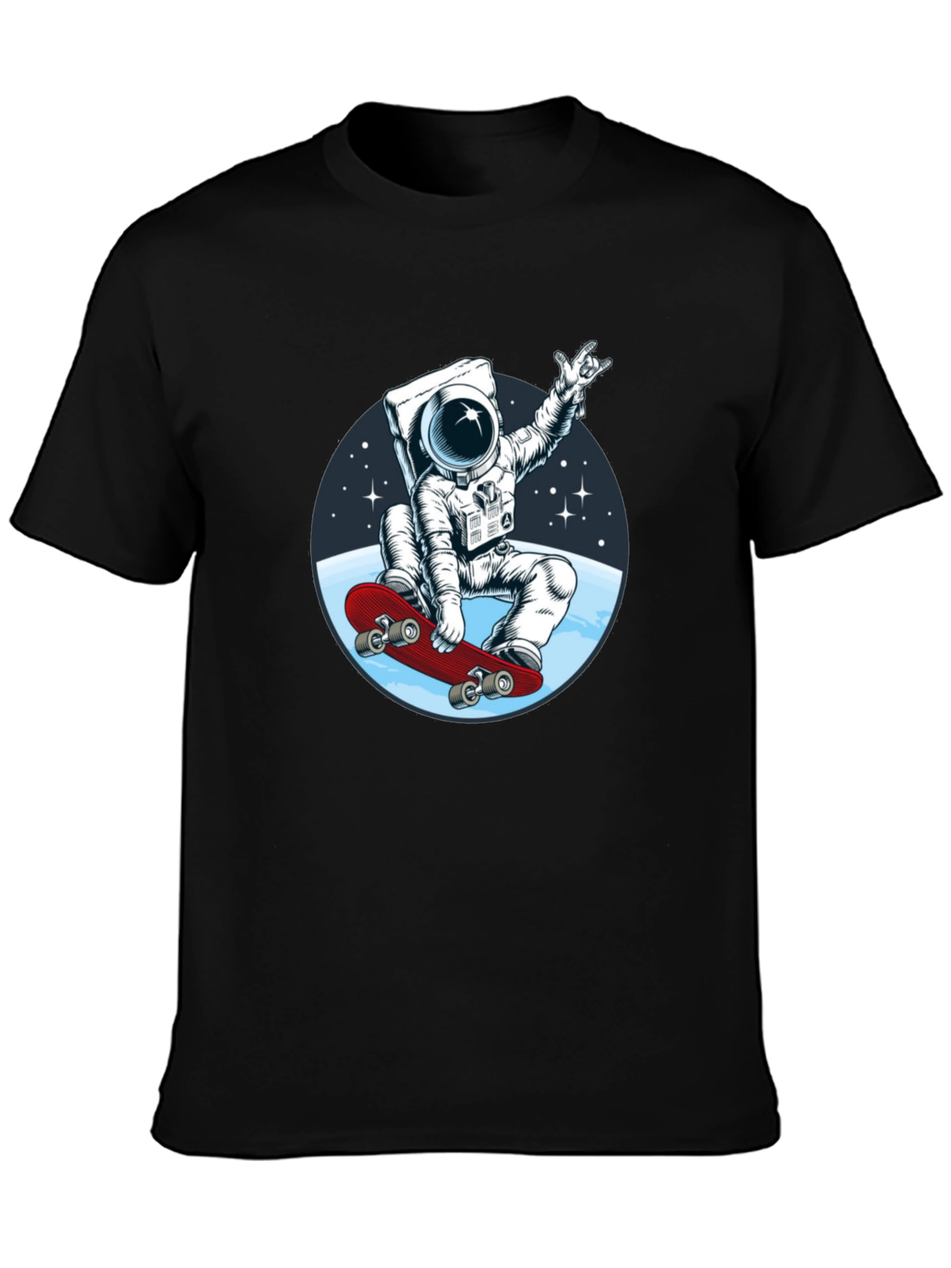 Astronaut Skateboarder Graphic T-Shirt
