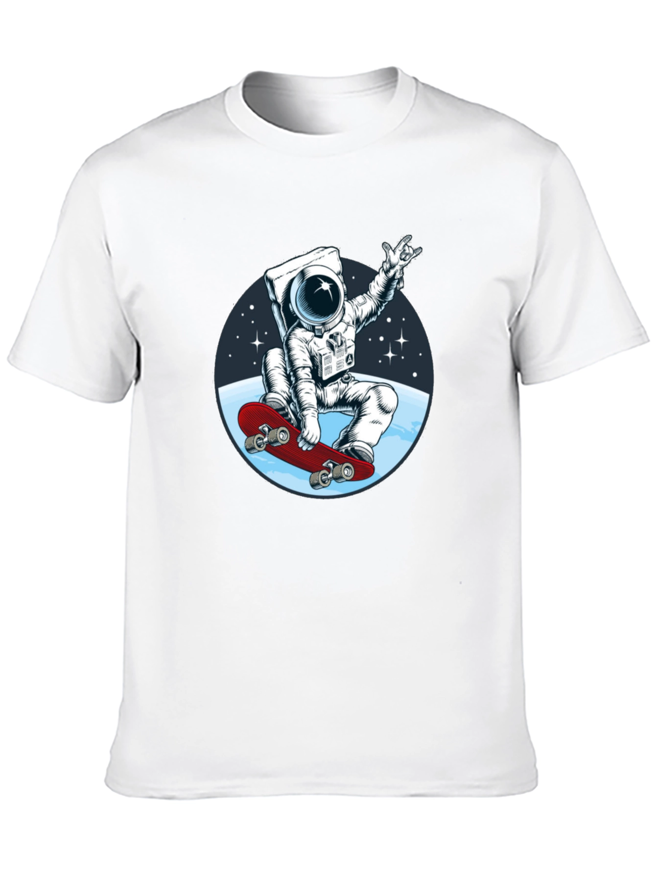 Astronaut Skateboarder Graphic T-Shirt