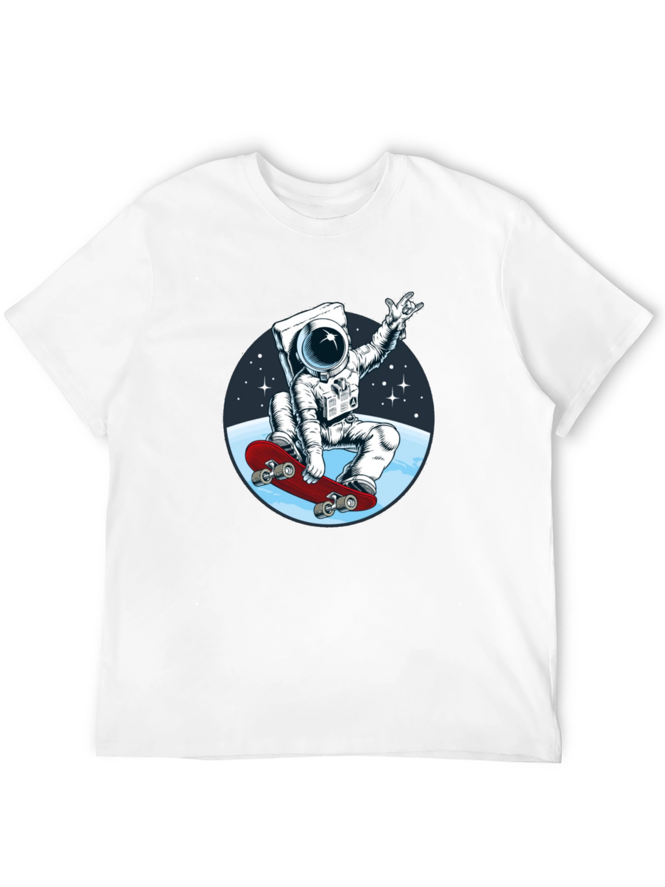 Astronaut Skateboarder Graphic T-Shirt