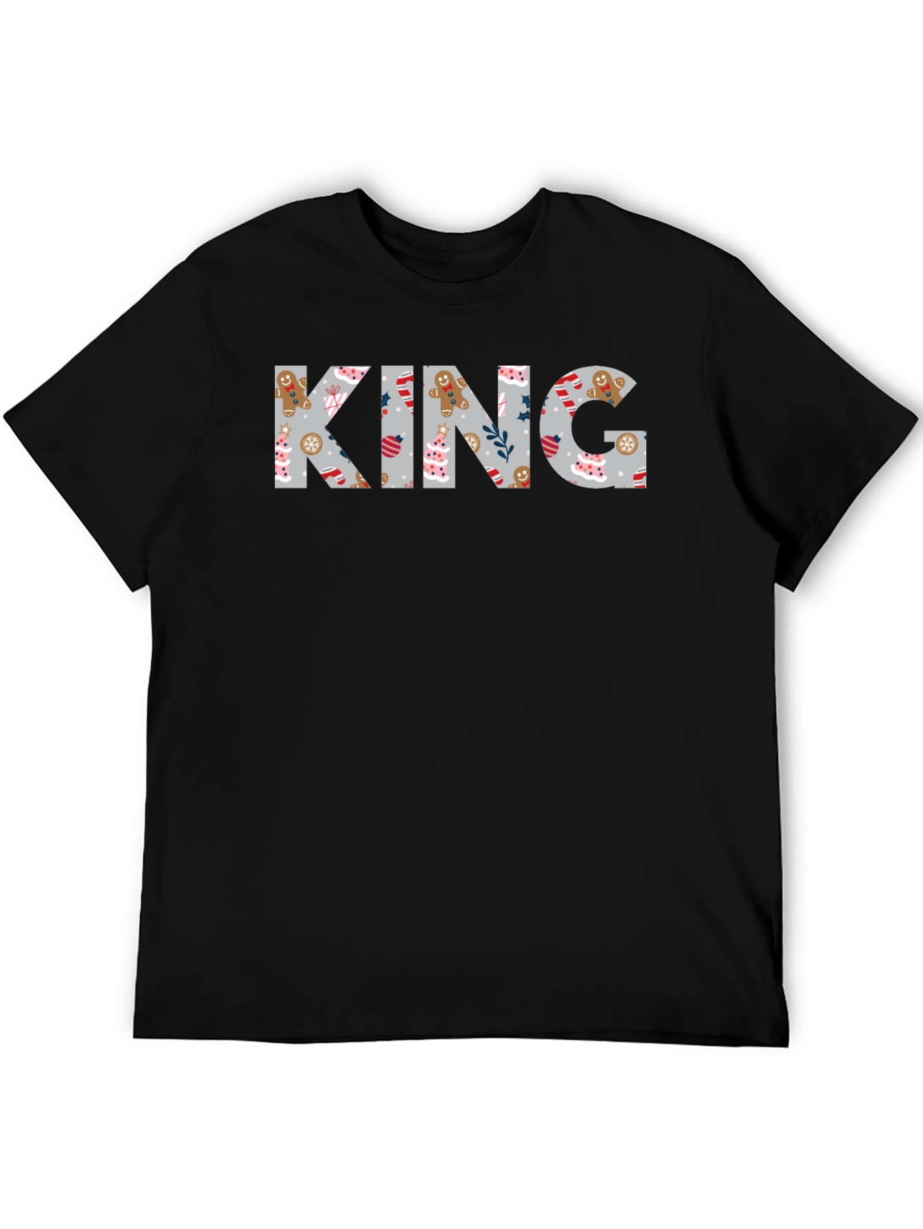 King Christmas Pattern Crew Neck T-Shirt