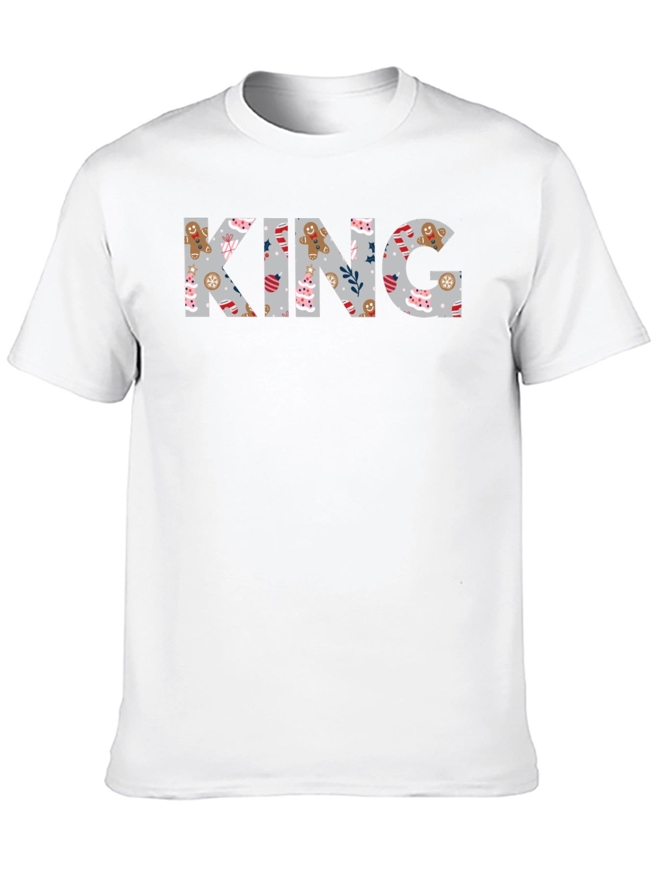 King Christmas Pattern Crew Neck T-Shirt