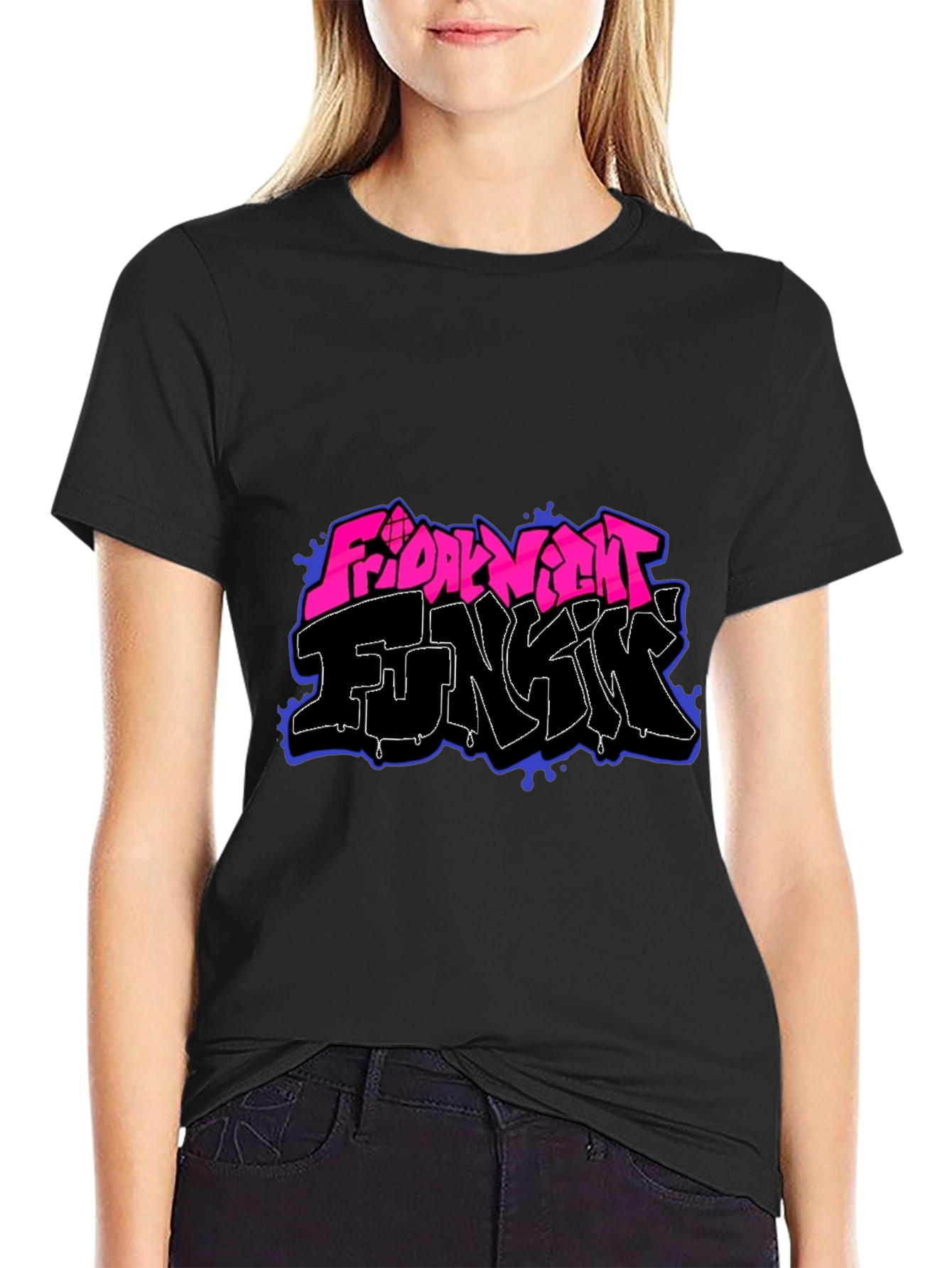 Friday Night Funkin Graphic Tee - Black Cotton T-Shirt