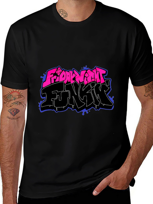 Friday Night Funkin Graphic Tee - Black Cotton T-Shirt