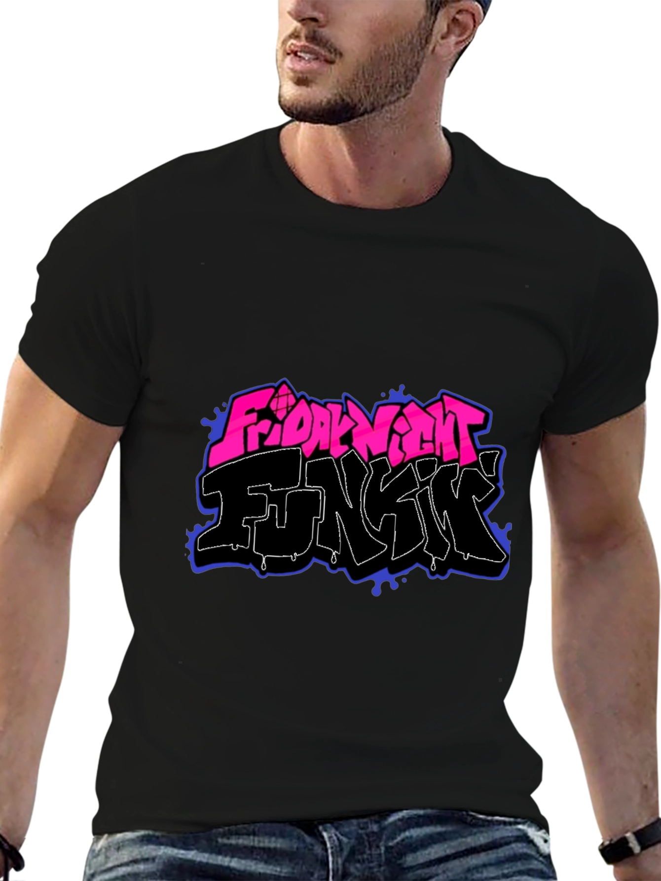 Friday Night Funkin Graphic Tee - Black Cotton T-Shirt