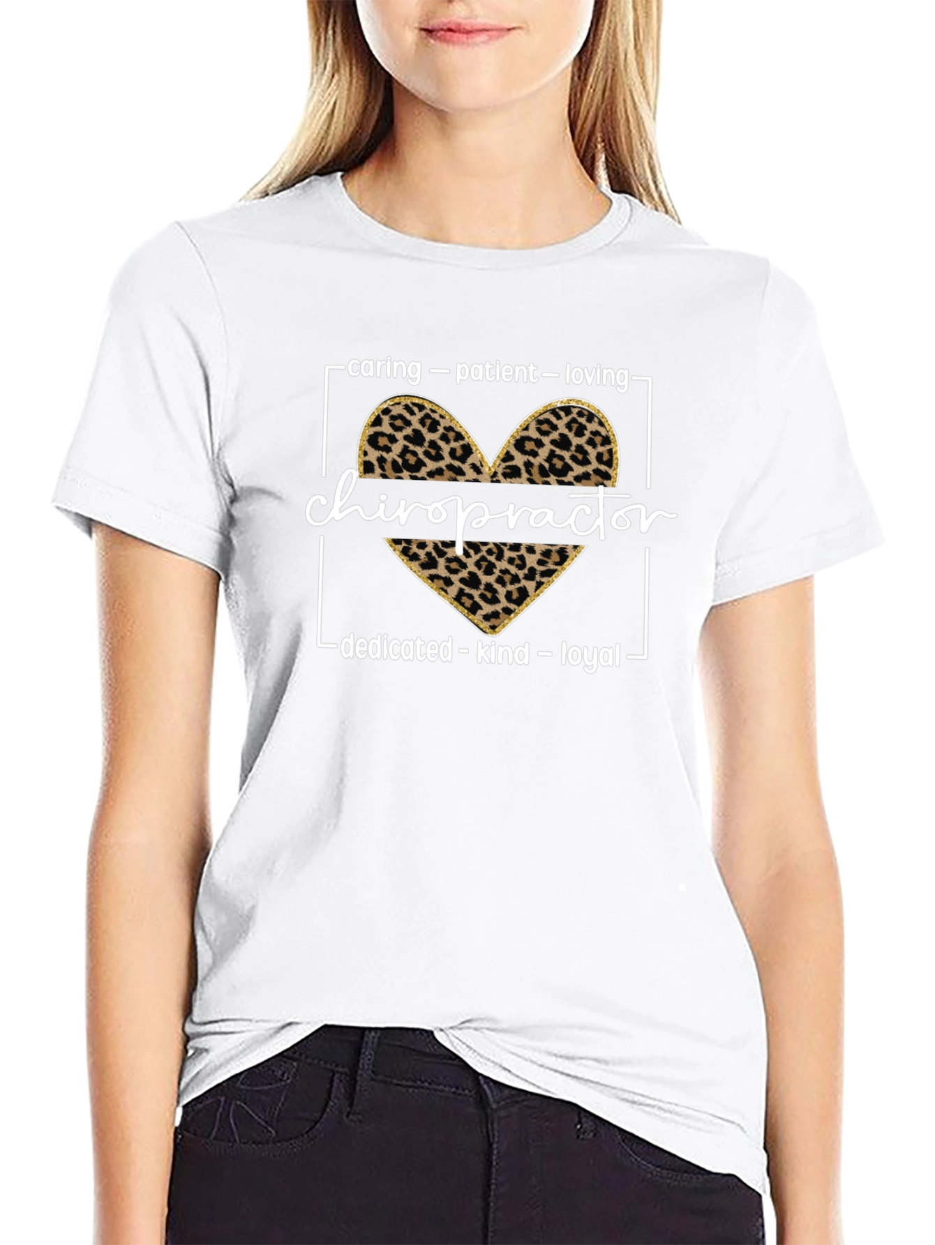 Chiropractor Leopard Print Heart Tee