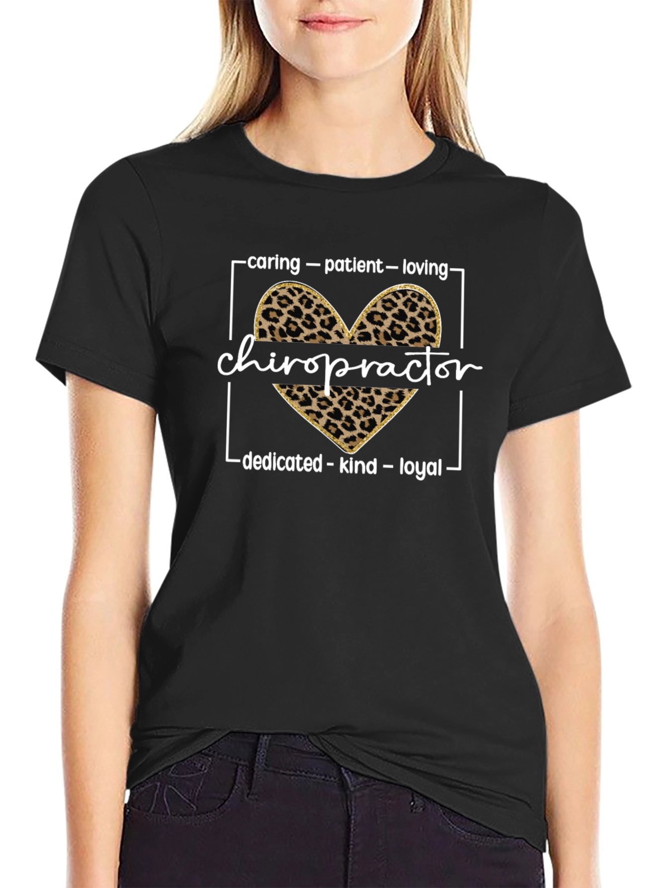 Chiropractor Leopard Print Heart Tee