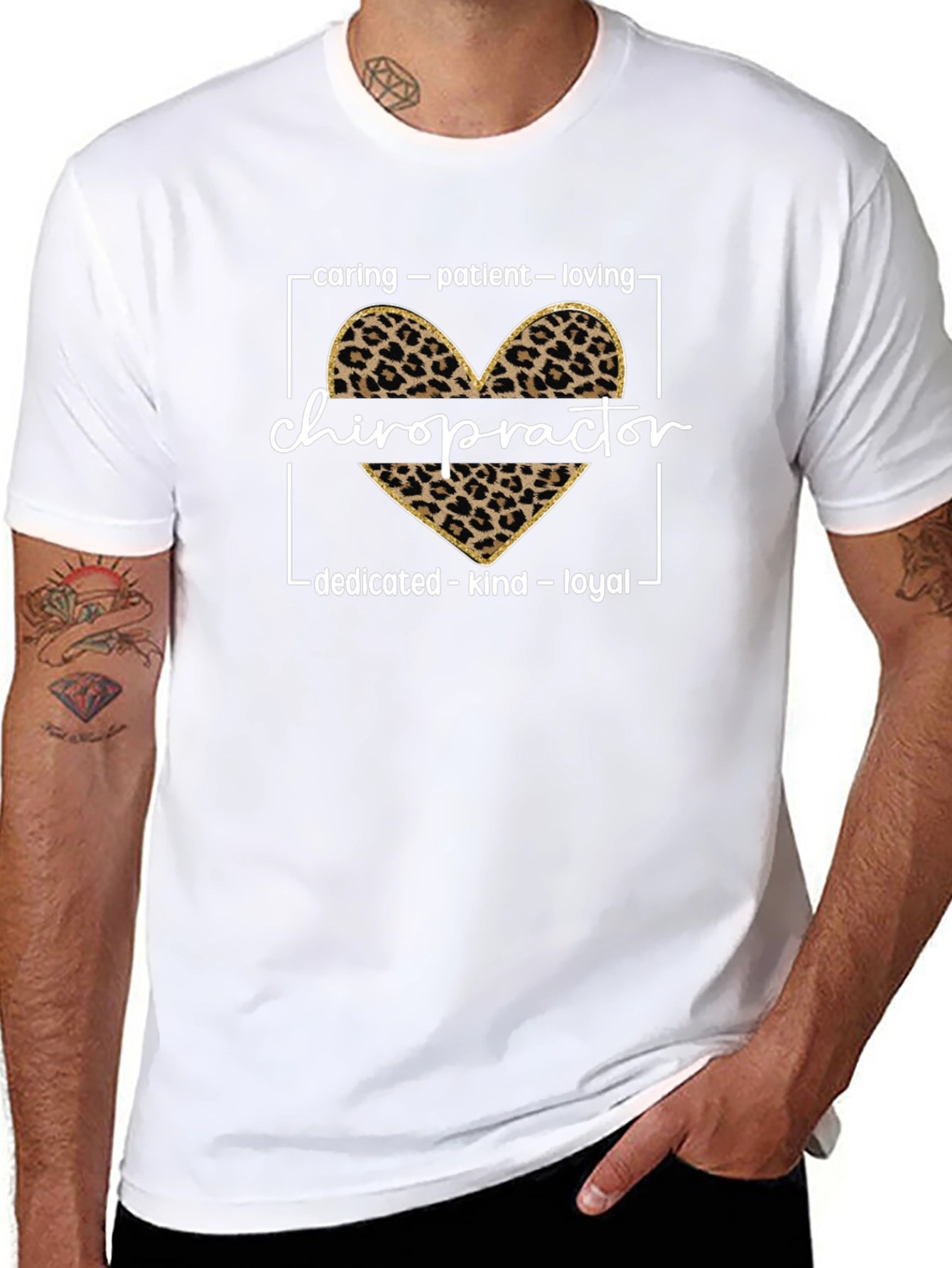 Chiropractor Leopard Print Heart Tee