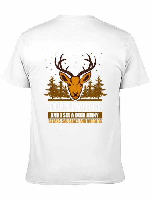 Deer Jerky T-Shirt - Nature vs. Food Humor Tee