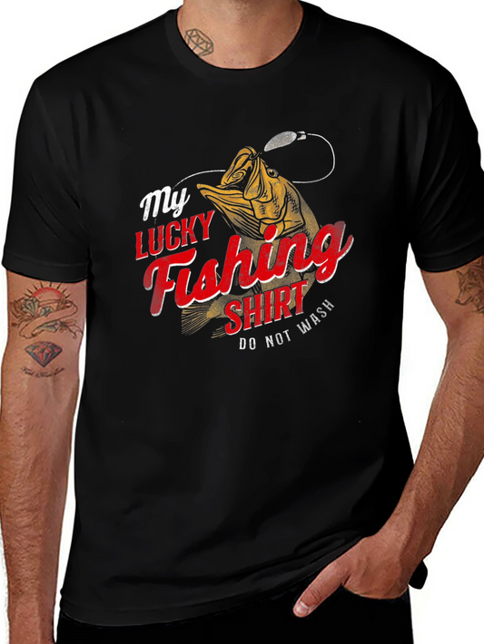 Lucky Fishing Shirt - Mens Black Tee