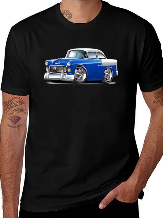 Classic Car Graphic Tee - Black Cotton Blend