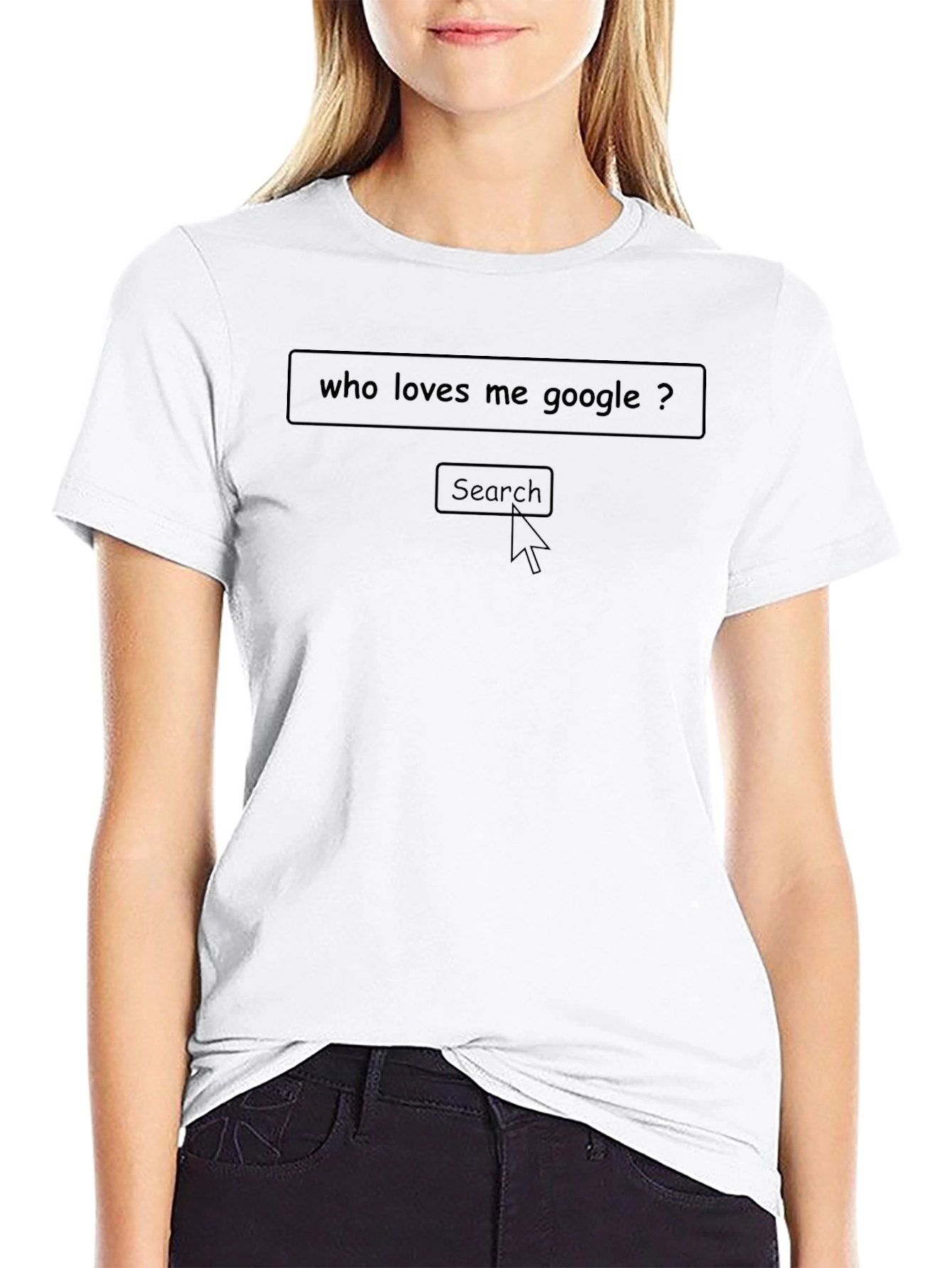 Who Loves Me Google? Funny Graphic T-Shirt