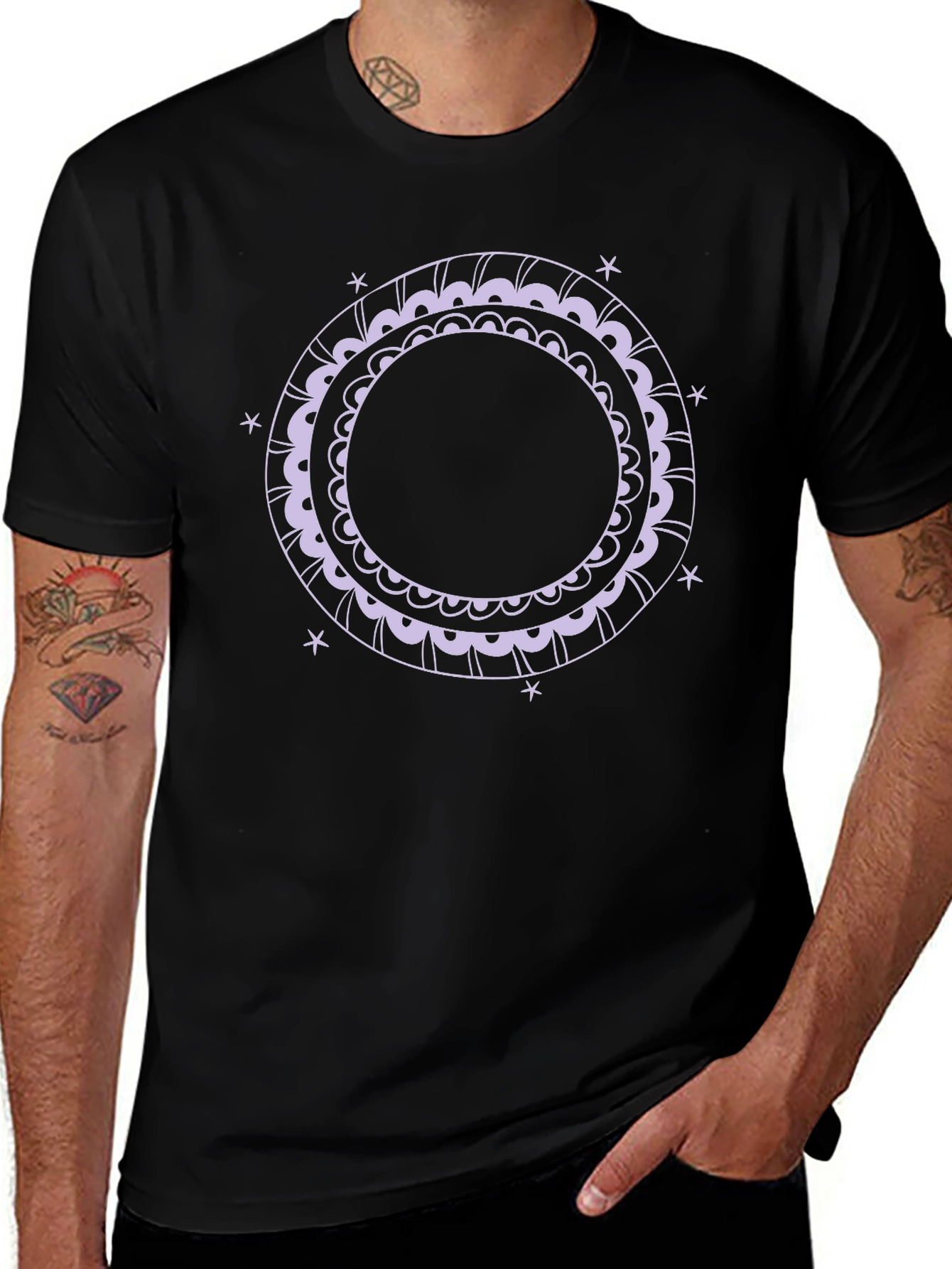 Cosmic Mandala Black T-Shirt