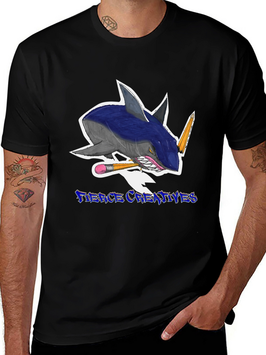 Fierce Creatives Shark Graphic Tee - Mens Black T-Shirt