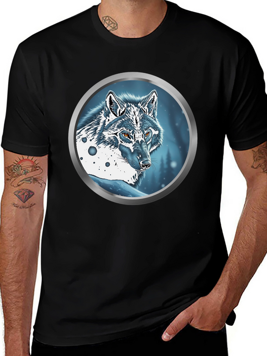 Wolf Portrait Graphic Tee - Sleek Black