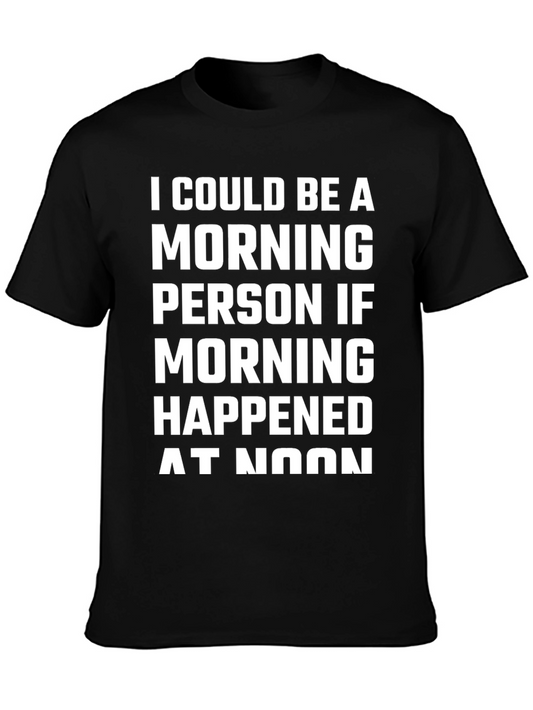 Funny Morning Person Graphic Tee - Black Cotton T-Shirt